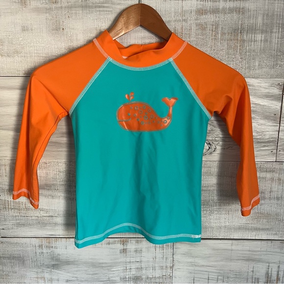 Boys The Original Flap Happy Blue/Orange Rashguard - Picture 1 of 5